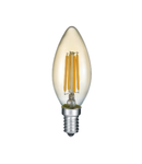 Bec LED Filament forma lumanare B35 Auriu(Gold) 4-27W 2700K (280lm) E14