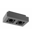 Spot - Ceiling fixture ASTER, AC220-240V, 50/60 Hz, GU10, max.20W * 2, IP20, aluminum, double, black