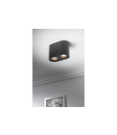 Spot - Ceiling light fixture SENSO DUO, aluminum, 83x165x110, IP20, max 50W, round black