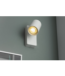 Miniatură Corp de iluminat aplicat perete - Wall fixture SANTO, aluminium, IP20, max. 20W, single, round, white - imaginea 3