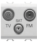 Priza TV-FM-SAT - DIRECT - 2 MODULES - WHITE - CHORUS