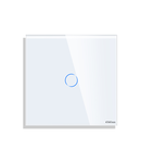 Panou Intrerupator Simplu cu Touch Mini din Sticla LUXION alb