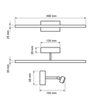 CORP DE ILUMINAT LED PENTRU BAIE, 8W, 2700K, lumina calda, corp CROMAT, reglabil, IP44