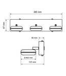 CORP DE ILUMINAT LED PENTRU BAIE, 3x5W, 4200K, lumina neutra, corp CROMAT, reglabil, IP44