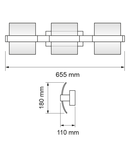 Corp de iluminat LED cu sticla, 15W, lumina calda, corp cromat