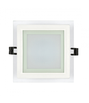 Panou LED cu sticla, incastrabil, patrat, 12W, SMD2835, lumina neutra, IP44