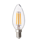 Bec LED cu filament dimabil, tip lumanare, 4W, E14, 4200K, 220-240V AC