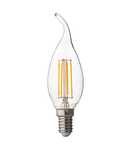 Bec LED cu filament dimabil, tip flacara, 4W, E14, 4200K, 220-240V AC