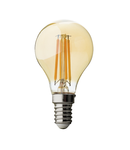 Bec LED glob cu filament dimabil, 4W, E14, 2500K, 220-240V AC, chihlimbar