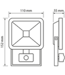 PROIECTOR LED CU SENZOR PIR 20W, 4200K, 220V, IP44