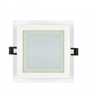 Panou LED cu sticla, incastrabil, patrat, 18W, SMD2835, lumina neutra, IP44