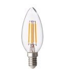 Bec LED cu filament dimabil, tip lumanare, 4W, E14, 2700K, 220-240V AC