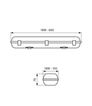 LAMPA LED INDUSTRIALA 0,6m 18W 4000K IP65