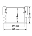 Profil aluminiu pentru benzi LED flexibile, adanc, 2 m