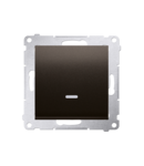 Intrerupator simplu cu indicator LED 10A, 250V~, conectare rapida (fitinguri push-in), maron mat metalic