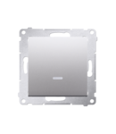 Intrerupator simplu cu led 16A, 250V~, conectare rapida (fitinguri push-in), silver mat metalic