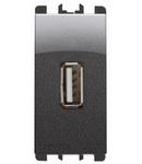 nea - Priza USB 5V 1.2A 2 porturi USB, 1 mod., otel inchis