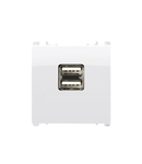 nea - Priza USB 5V 1.2A 2 porturi USB, 2 mod.,Alb Glaciar
