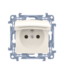 Priza IP44 cu impamantare, garnitura de etansare cu obturatoare de protectie, capac crem 16 A, 250V~, crem, borne cu surub