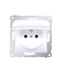 Priza pentru versiunea IP44 cu obturator garnitura de protectie, contine 16 A, 250 V~ 16 A, 250 V~, cleme cu surub; alb