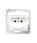 Priza pentru versiunea IP44 cu obturator garnitura de protectie, contine 16 A, 250 V~ 16 A, 250 V~, cleme cu surub; crem