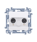 Priza RTV termminala, aten. TV-1.0dB, R-1,5dB, alb