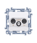 Priza RTV-DATA ,frecvente pentru intrare 5-862 MHz. Aten.R-14 dB, TV-10 dB, DATA-3 dB, alb