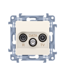 Priza RTV-DATA ,frecvente pentru intrare 5-862 MHz. Aten.R-14 dB, TV-10 dB, DATA-3 dB, crem