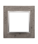 Rama simpla, beton inchis/silver mat metalic