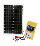 Kit Panou solar 30W, PYRAMID, fotovoltaic, monocristalin, controller 30A 12/24V, cablu conectare, tensiune 18V, PS-PYR30-1