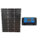 Kit Panou solar 50W, PYRAMID, fotovoltaic, monocristalin, controller 30A 12/24V , cablu conectare, tensiune 18V, PS-PYR50