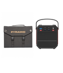 Kit camping si pescuit PYRAMID, compus din Panou Solar 18V - 30W cu 3 porturi USB si Power bank PYRAMID, 22500 mAh