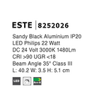 Miniatură Sistem iluminat pe sina  BUXTON MAGNETIC Nisipiu Negru Aluminiu LED 22 Wat DC24V 1480Lm 3000K IP20 - imaginea 3