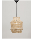 Miniatură Lampa suspendata MIA Natural Ratan Negru Fabric Wire & Baza LED E27 1x12 Wat 230 Volt IP20 Fara bec - imaginea 3