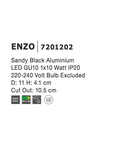 Miniatură Spot  ENZO Nisipiu Negru Aluminiu GU10 1x50W IP20 Fara bec Adjustable - imaginea 3