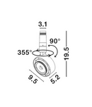Miniatură Sistem iluminat pe sina  IMAGINE Nisipiu Alb Aluminiu 22W 48V 550mA 1303lm Cree CRI>90 UGR<16 Beam Angle 36° 2700K IP20 Rotating & Adjustable & Driver Included - imaginea 2