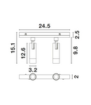 Miniatură Sistem iluminat pe sina  BUXTON MAGNETIC Nisipiu Negru Aluminiu 10W DC24V Bridgelux 538Lm CRI>90 UGR<22 Beam Angle 35° 3000K IP20 Adjustable - imaginea 9