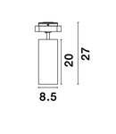 Miniatură Sistem iluminat pe sina  BUXTON MAGNETIC Nisipiu Negru Aluminiu IP20 3000K 20W DC24V 2250Lm - imaginea 6