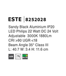 Miniatură Sistem iluminat pe sina  BUXTON MAGNETIC Nisipiu Negru Aluminiu Adjustable LED 22 Wat DC24V IP20 3000K 1880Lm - imaginea 9