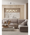 Miniatură Lampa suspendata OVALINO Satin Auriu & Mat Negru Metal Alb Opal Sticla LED G9 14x5 Wat 220-240 Volt IP20 Fara bec - imaginea 4