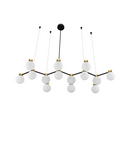 Miniatură Lampa suspendata OVALINO Satin Auriu & Mat Negru Metal Alb Opal Sticla LED G9 14x5 Wat 220-240 Volt IP20 Fara bec - imaginea 5