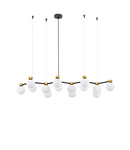 Miniatură Lampa suspendata OVALINO Satin Auriu & Mat Negru Metal Alb Opal Sticla LED G9 14x5 Wat 220-240 Volt IP20 Fara bec - imaginea 6