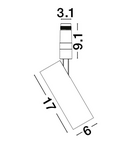 Miniatură Sistem iluminat pe sina  IMAGINE Nisipiu Negru Aluminiu 23W 48V 650mA 1992lm Cree CRI>90 UGR<6 Beam Angle 24° 3000K IP20 Adjustable & Rotating Driver Included - imaginea 6