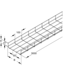 Miniatură Jgheab din sarma tip U Niedax 60x100x3000 mm, otel inoxidabil AISI 304, GR 60.100 E3 - imaginea 2