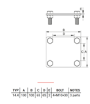 Miniatură Clema universala platbanda-platbanda ,  inox V4A 100x100 - imaginea 2