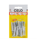 CELO Blister Nail plug NP 5-35 pre-assembled, FB flat rim plug cu countersunk surub (PZ2), zincat Celo