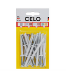 CELO Blister Nail plug NP 5-50 pre-assembled, FB flat rim plug cu countersunk surub (PZ2), zincat Celo