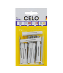 CELO Blister Multi-purpose plug cu collar MZK 8 cu PZ Surub pentru PAL/lemn SPS 5,0x70 Celo