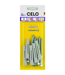 CELO Blister Multi-purpose plug cu collar MZK 12 cu hex-head wood surub SKS 8,0x90 Celo