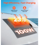 Miniatură Panou solar flexibil monocristalin 100W eficienta 23 la suta cutie conexiuni IP67 cablu MC4 pentru rulota barca suprafete curbate - imaginea 7